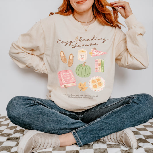 Cozy Reading Season Fleece Crewneck Sweatshirt