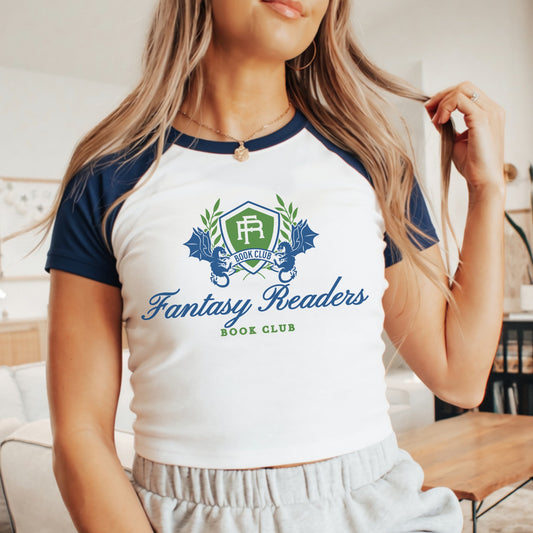 Fantasy Readers Book Club Raglan Baby Tee