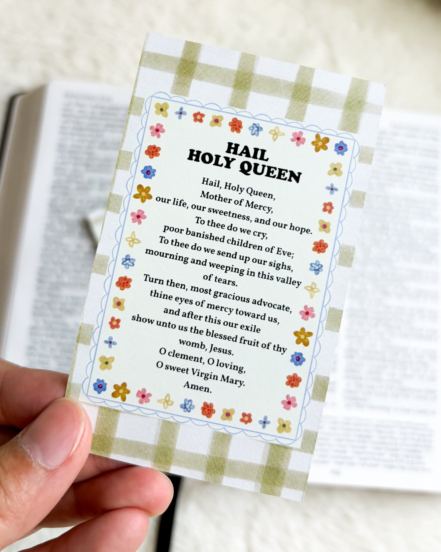 Hail Holy Queen Prayer Card & Bookmark