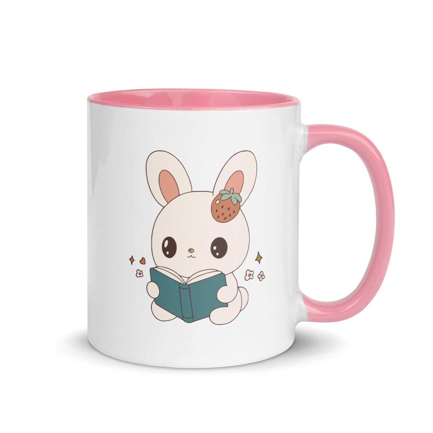 A Bunny Reading Her Book Mug - The Bean Workshop - animal mug, book lover gift, book mug, bookaholic gift, bookworm gift, bunny mug, coffee mug, cute mug, read everyday, reading bunny, reading mug, Short n' Sweet Collection