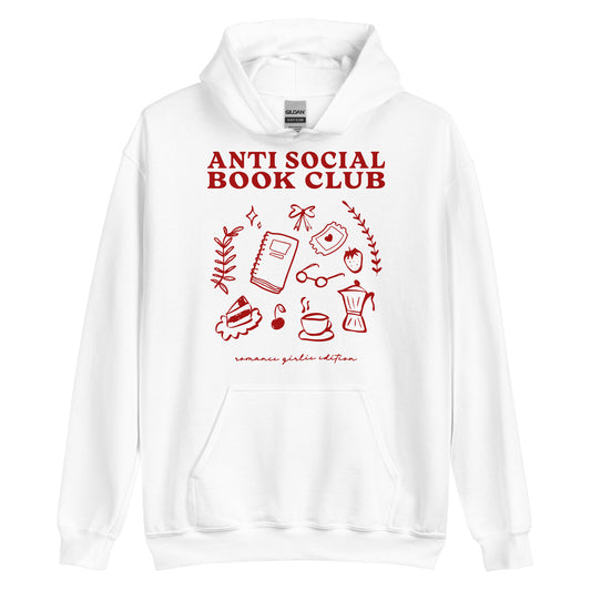 Anti-Social Book Club Hoodie - The Bean Workshop - AntiSocialBookClub, BookLoverStyle, BookwormFashion, CozyReaders, hoodie, IntrovertApparel, read everyday, ReadingComfort, valentine