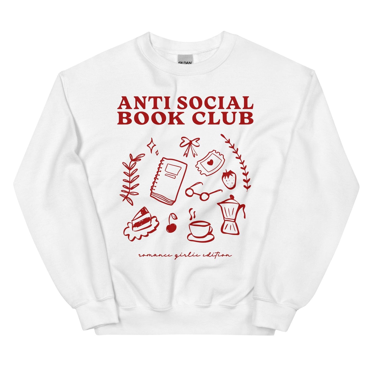 Anti Social Book Club Sweatshirt - The Bean Workshop - AntiSocialBookClub, BookLoverStyle, IntrovertApparel, read everyday, ReadingComfort, Sweatshirt, valentine, Valentine's Day Picks