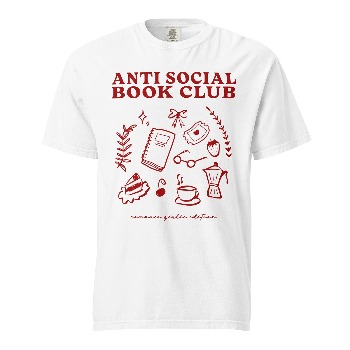Anti Social Book Club T-shirt - The Bean Workshop - Anti Social Book Club, book lover, read everyday, t-shirt, tee, valentine