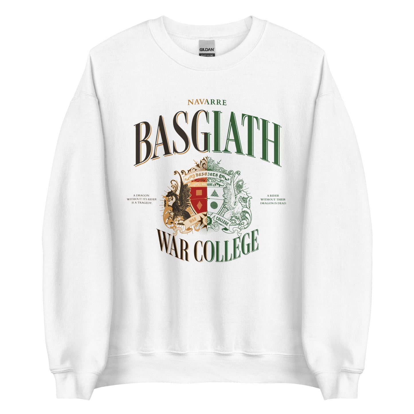 Basgiath War College Vintage Style Sweater - The Bean Workshop - fourth wing, rebecca yarros, sweater, sweatshirt, the empyrean series
