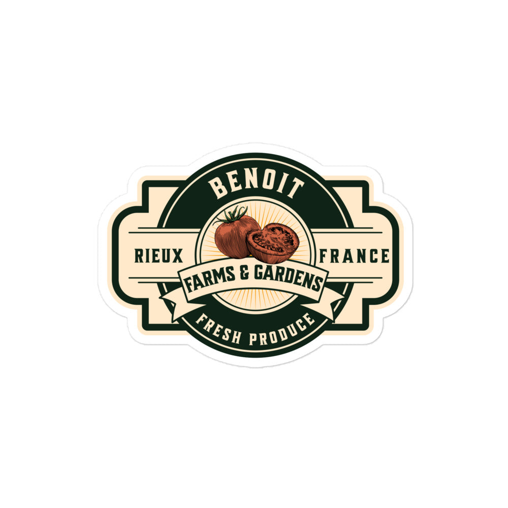 Benoit Farms & Gardens Sticker - The Bean Workshop - Benoit Farms & Gardens, book lover gift, Bookish Accesories, Bookish Gift, bookish sticker, cottagecore, die cut sticker, Marissa Meyer, Marissa Meyer merch, Scarlet, Scarlet Benoit, sci-fi fairy tale, Sticker, The Lunar Chronicles, The Lunar Chronicles merch, Wolf