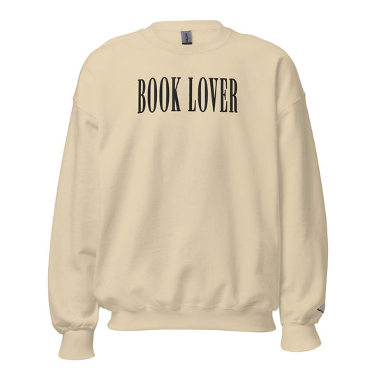Book Lover Embroidered Sweatshirt - The Bean Workshop - book lover, bookish, embroidered, minimalistic, read everyday, sweatshirt