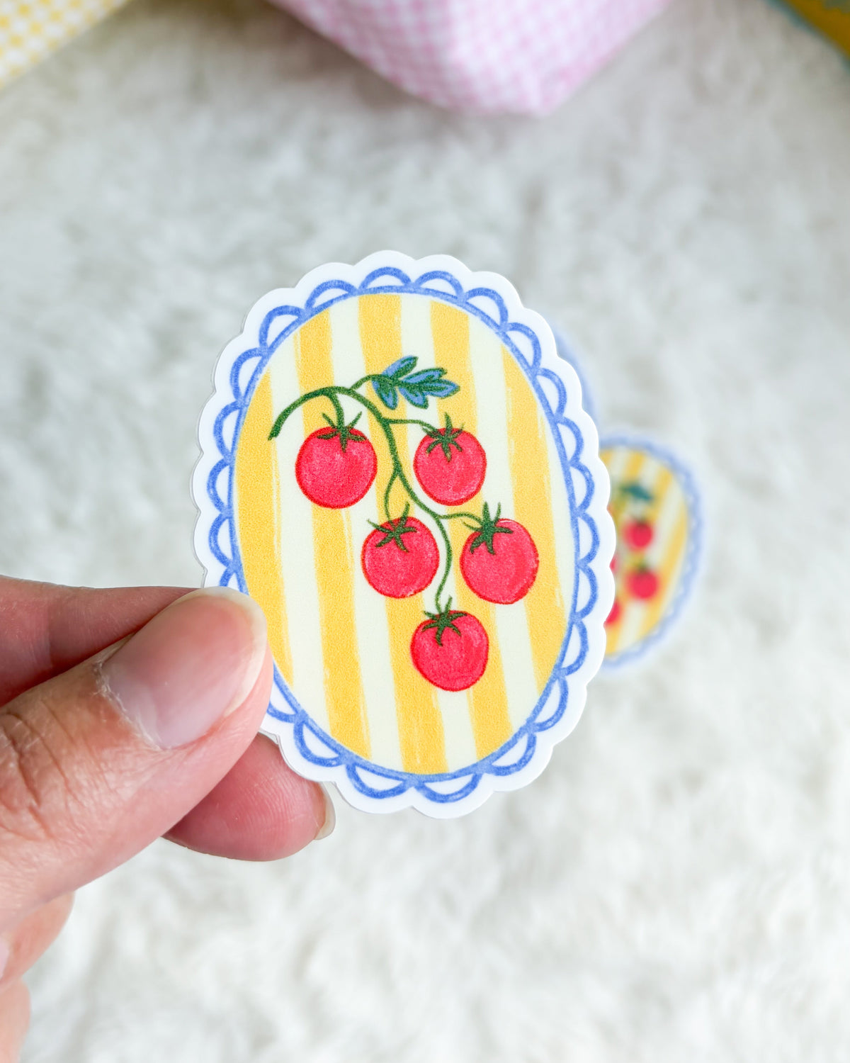 Cherry Tomato Vine Sticker - The Bean Workshop - bookish sticker, cherry tomato, cottagecore, e-reader sticker, food sticker, kindle sticker, sticker, vinyl sticker, waterproof sticker
