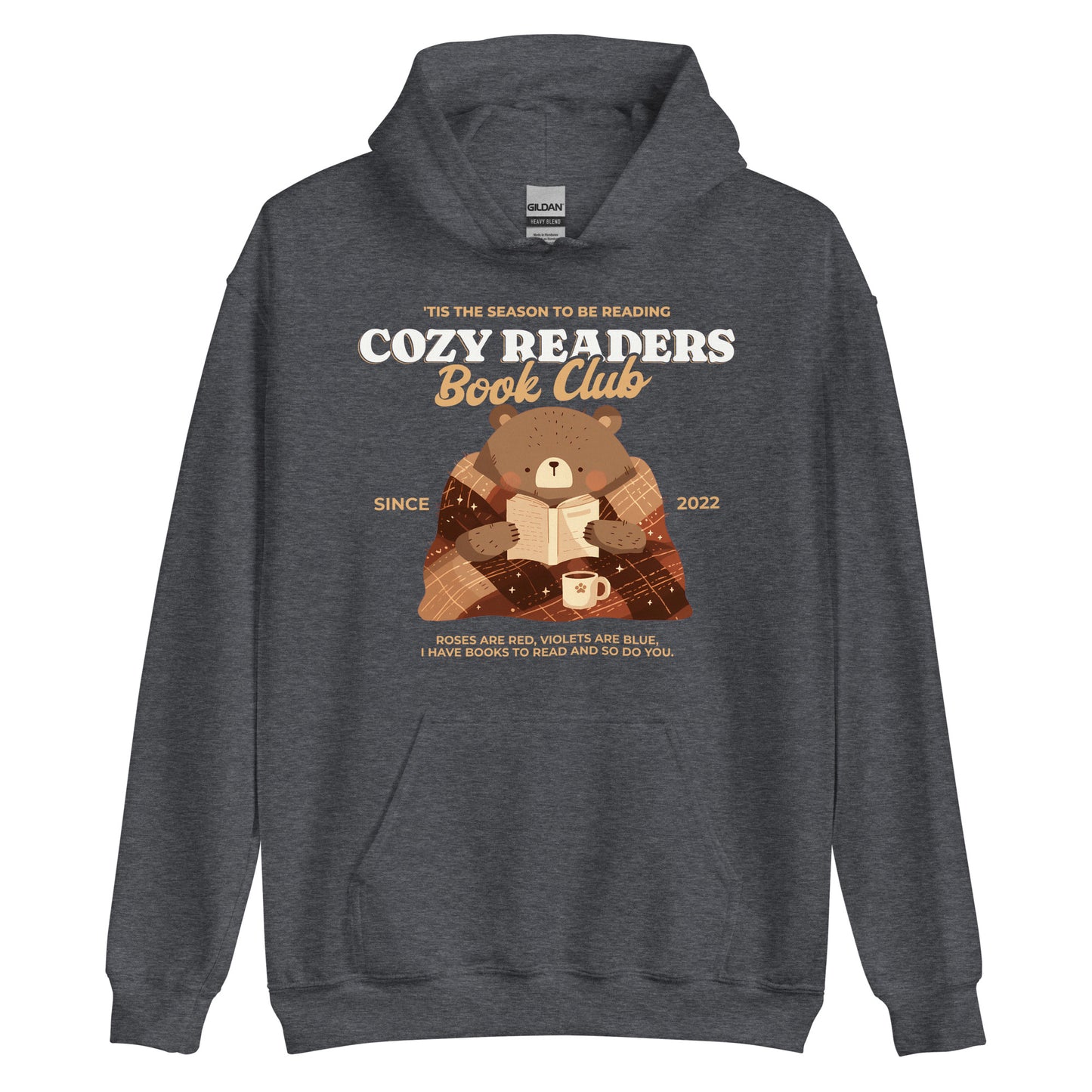 Cozy Readers Book Club Hoodie - The Bean Workshop - Autumn Vibes, Book Lover, Book Lover Gift, Cottagecore, Cozy Aesthetic, Cozy Bear, Cozy Pullover., Cozy Readers Book Club, Cozy Readers Book Club Hoodie, Cute Bear Graphic Hoodie, fall, Fall Aesthetic, Hoodie, Hygge, Reading Hoodie