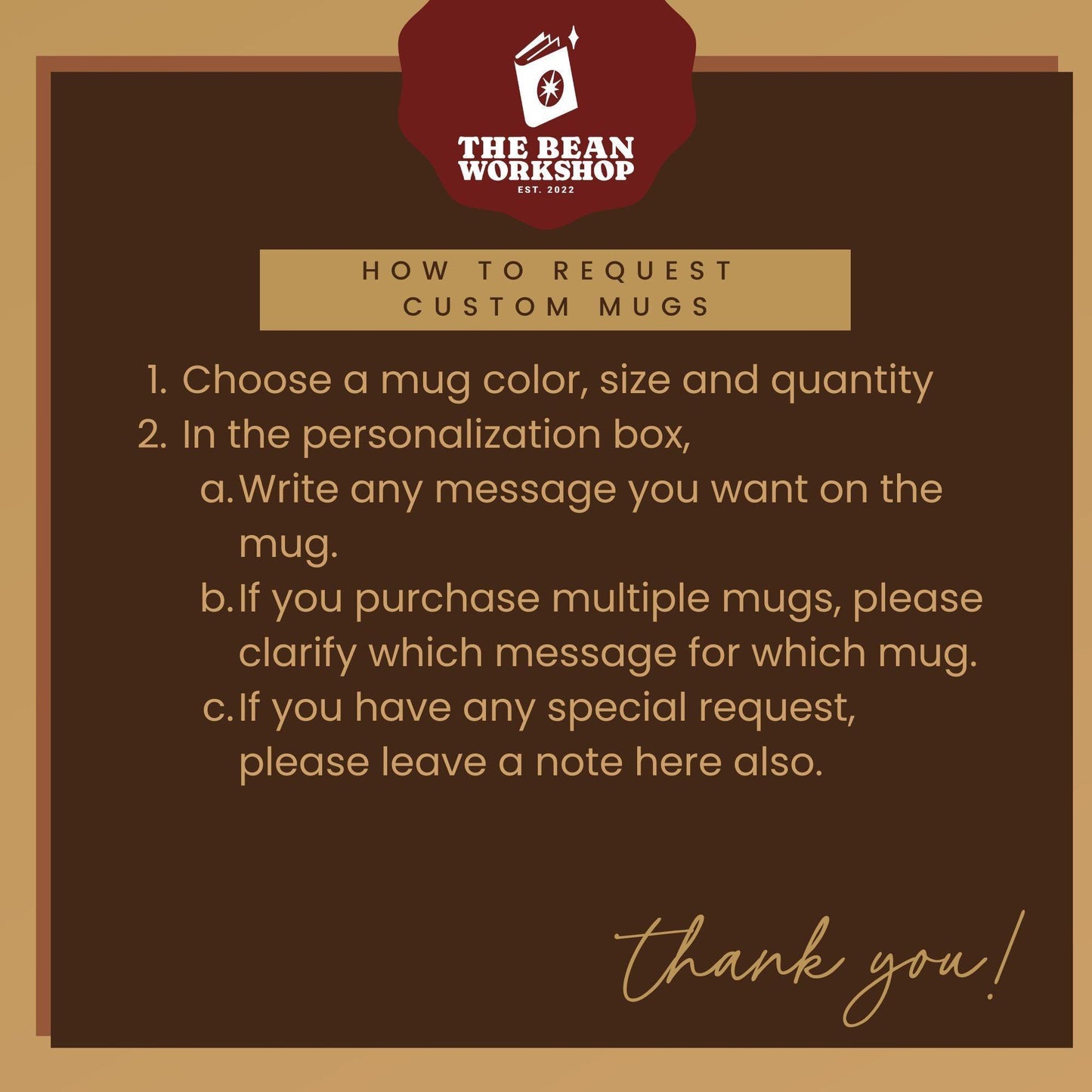 Custom Mug - The Bean Workshop -