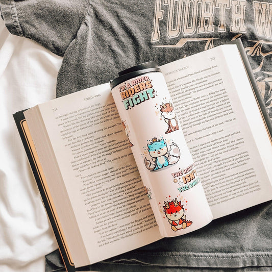 Daily Reminders for Dragon Riders Tumbler - The Bean Workshop - fourth wing, rebecca yarros, tumbler