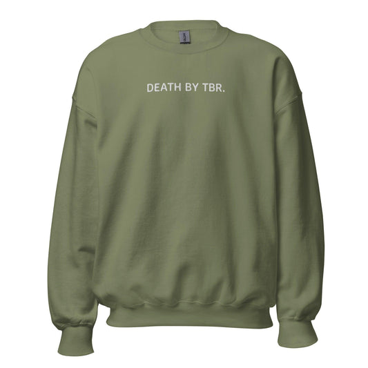Death By TBR Embroidered Sweatshirt - The Bean Workshop - book lover, bookish, embroidered, minimalistic, read everyday, sweatshirt