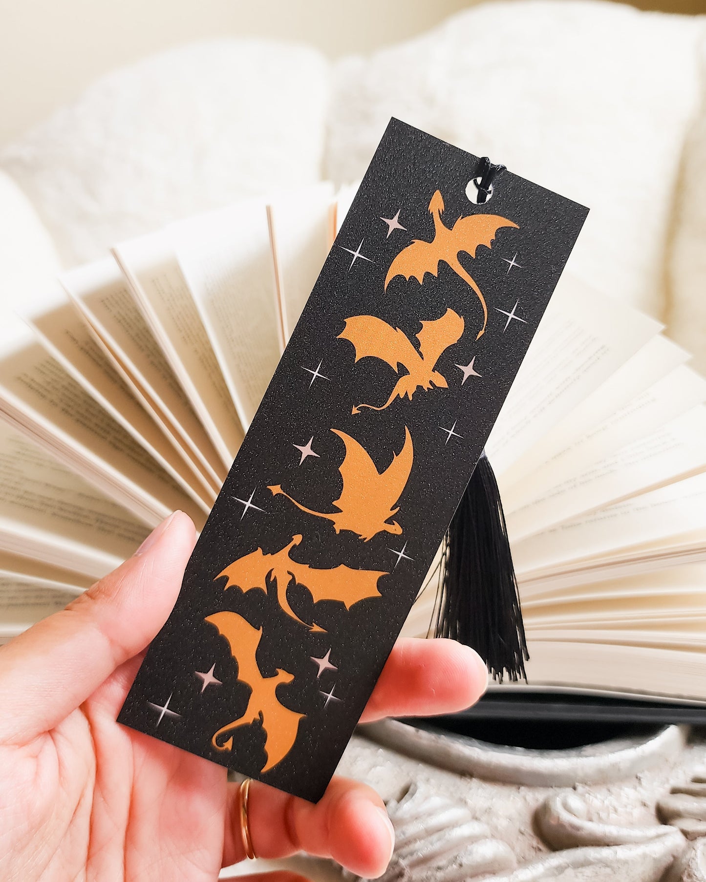 Fourth Wing by Rebecca Yarros Dragon Bookmark with Tassel