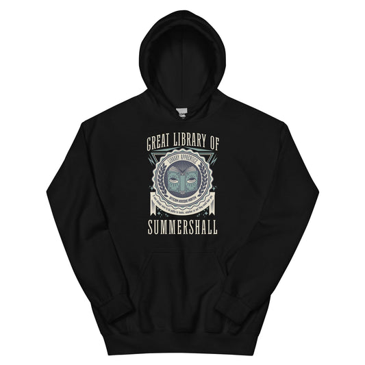 Great Library of Summershall Hoodie - The Bean Workshop - Great Library, hoodie, Margaret Rogerson, Sorcery of Thorns, Summershall