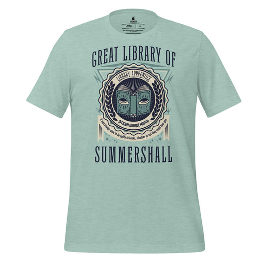 Great Library of Summershall Tee Shirt - The Bean Workshop - Great Library, Margaret Rogerson, Sorcery of Thorns, Summershall, t-shirt, tee