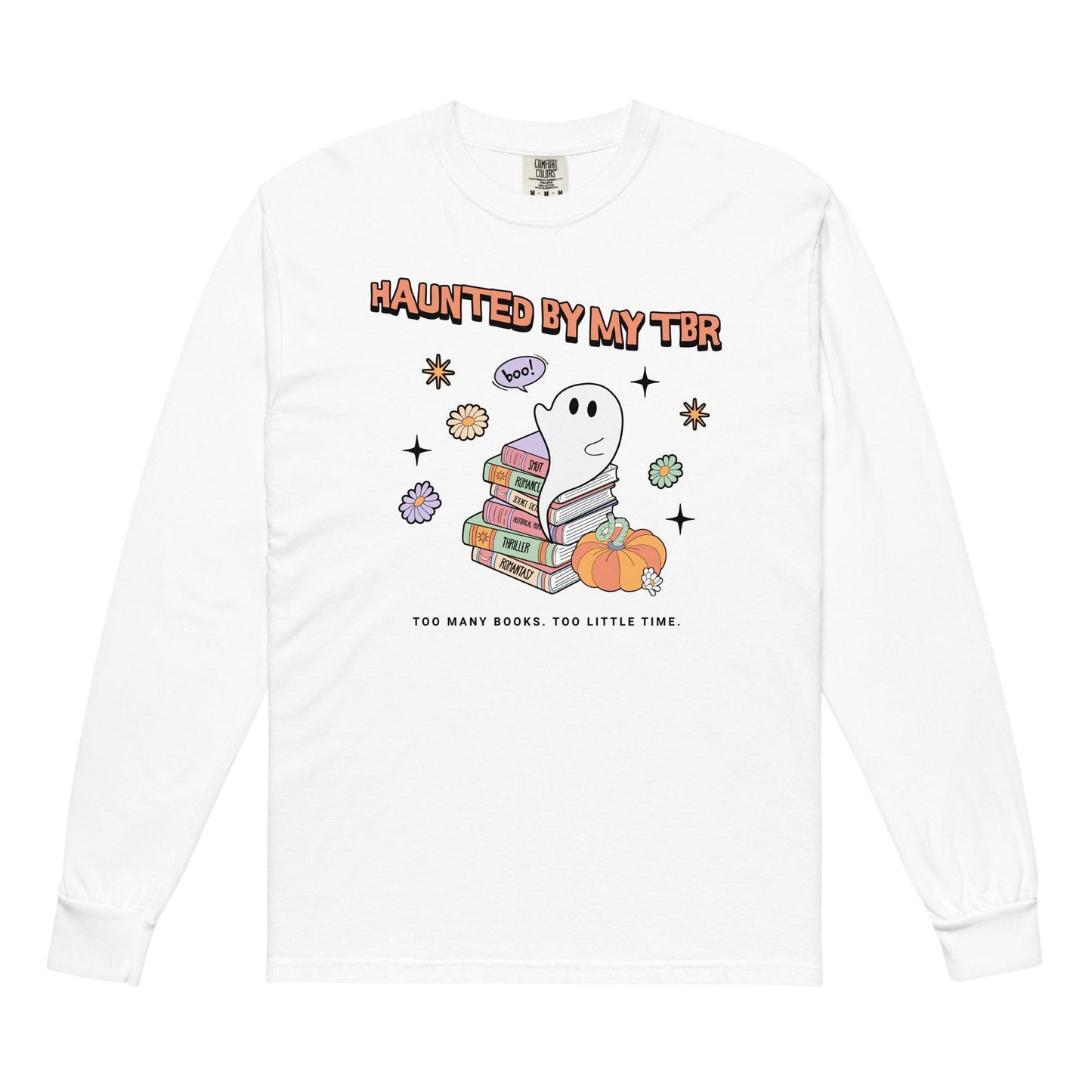 Haunted by TBR Heavyweight Long Sleeve Shirt - The Bean Workshop - halloween, long sleeve shirt, long sleeve tee