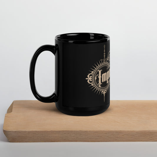 Imperial Library Apprentice Black Glossy Mug - The Bean Workshop - Air Awakens, Bookish Accessories, coffee mug, Elise Kova, Elise Kova Merch, Imperial Library Apprentice, Mug, Vhalla Yarl Solaris
