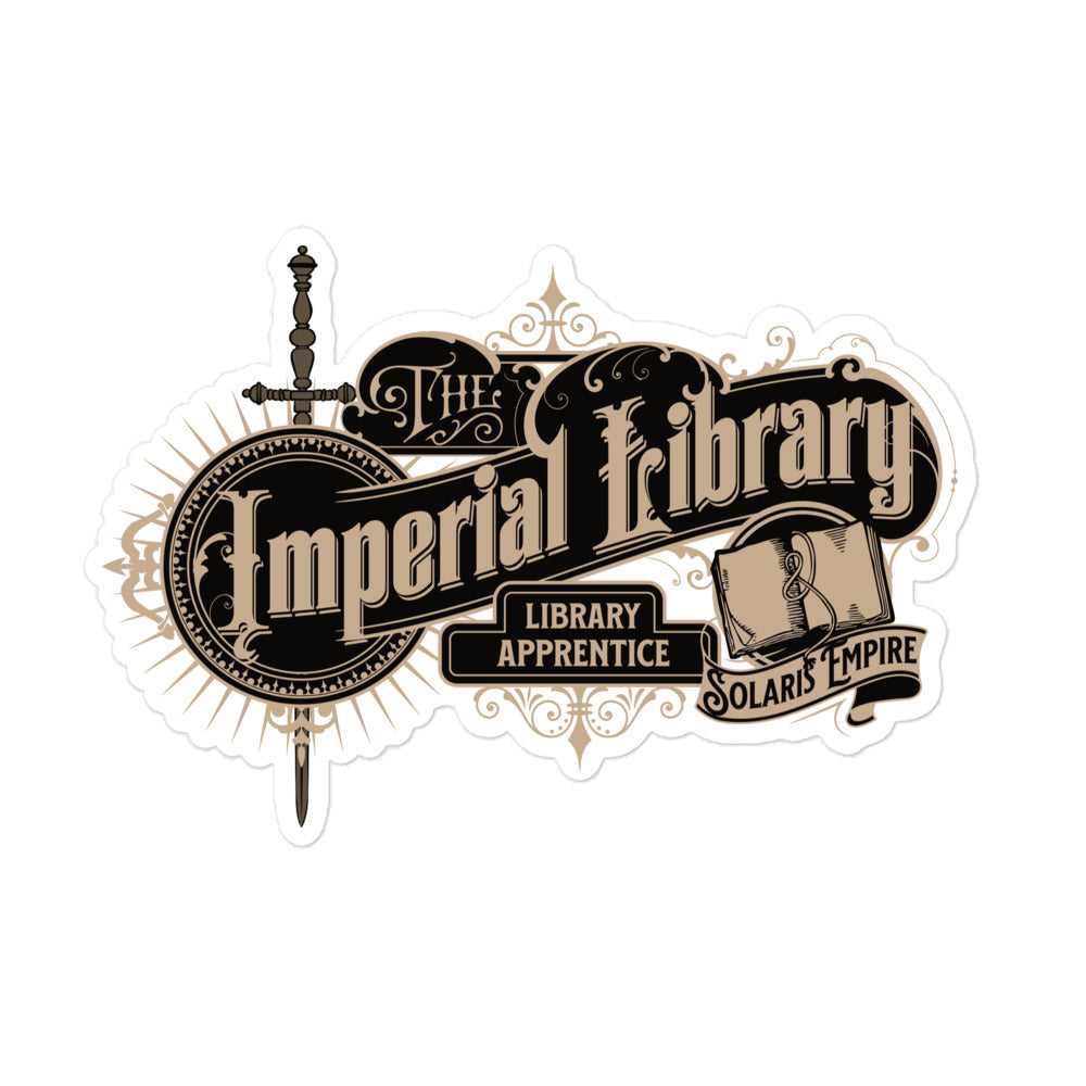 Imperial Library Apprentice Sticker - The Bean Workshop - Air Awakens, Bookish Accessories, Elise Kova, Elise Kova Merch, Imperial Library Apprentice, Imperial Library Sticker, sticker, Vhalla Yarl Solaris