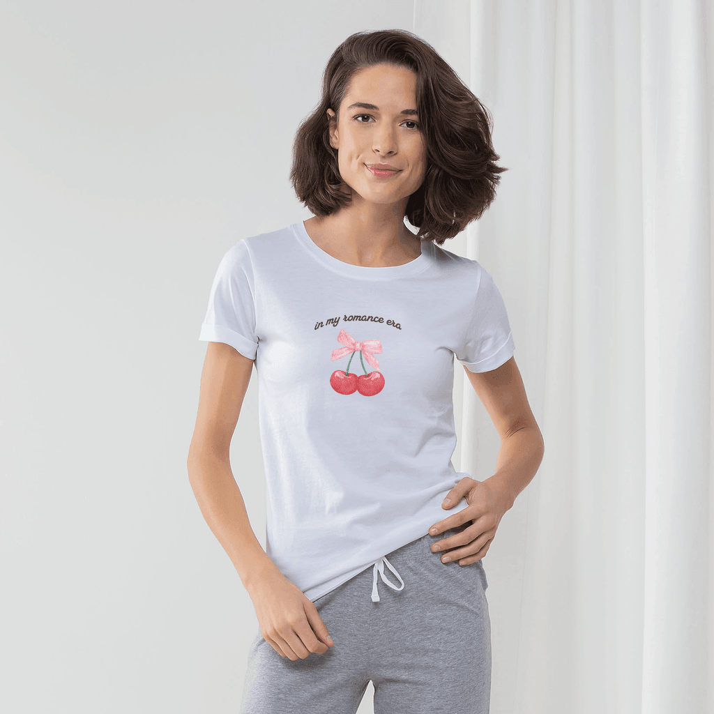 In My Romance Era Long Pant Pyjama Set - The Bean Workshop - book lover, bookish, bow, coquette, cute, pajama, Premium Apparel, pyjama, read everyday