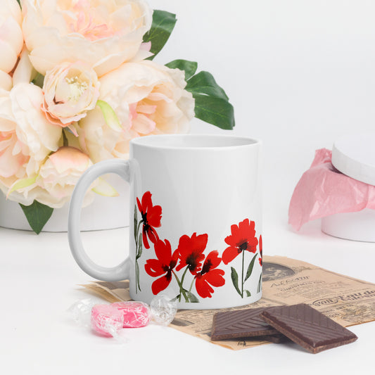 Just Call Me Yours Kai Azer Mug - The Bean Workshop - Bookish Mug, Ceramic Mug, Coffee Cup, Cozy Aesthetic, Gift for Readers, Just Call Me Yours, Kai Azer quote merchandise, Poppy Design, Powerless series fan gift, Reading Companion, Reckless Lauren Roberts mug, Romantic Aesthetic, Watercolor Floral