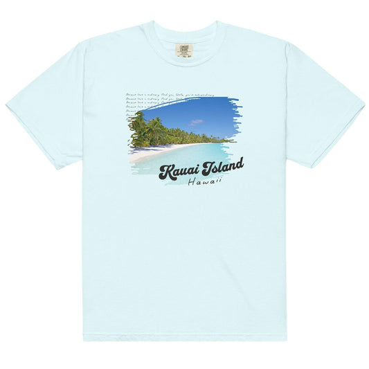 Kauai Island Stella & Christian Tee Shirt - The Bean Workshop - ana huang, beach vibe, box tee, christian harper, retro, stella allonso, twisted