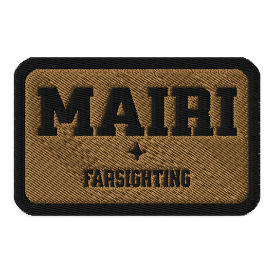 Liam Mairi Embroidered Name Tag - The Bean Workshop - Bookish Embroidered Patch, Booktok, Dragon Rider, embroidered, Empyrean Series, Fantasy Gift, fourth wing, Fourth Wing Merch, Mairi Farsighting Patch, patch, rebecca yarros, Riders Quadrant, Romantasy, Signet Merch