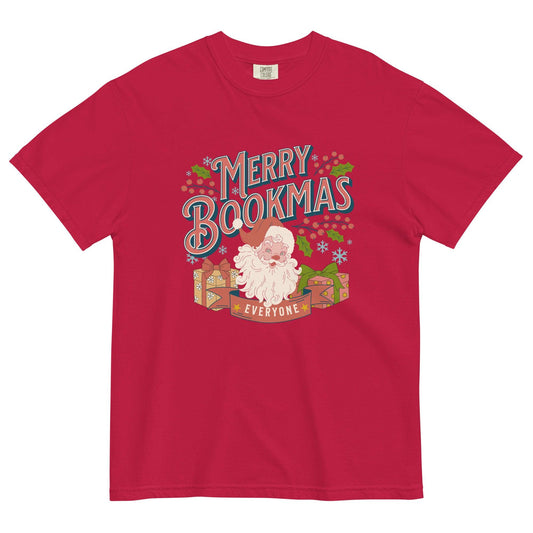 Merry Bookmas Christmas T-shirt - The Bean Workshop - bookish, chistmas, t-shirt, tee