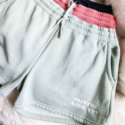 One More Chapter Embroidered Shorts - The Bean Workshop - shorts