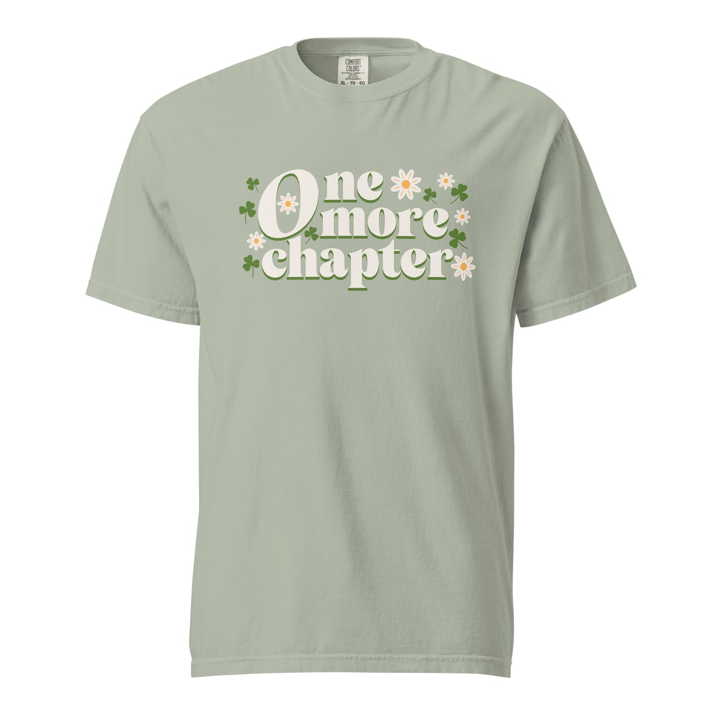 One More Chapter T-shirt - The Bean Workshop - Bibliophile Gift, Book Lover Apparel, Bookish Summer Collection, Floral Reader Shirt, Groovy Reading Top, One More Chapter T-shirt, Retro Book Tee, t-shirt, Tee