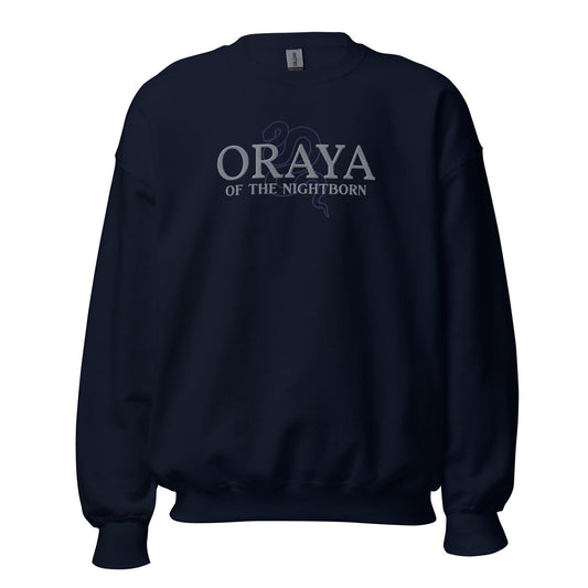 Oraya of the Night Born Embroidered Sweatshirt - The Bean Workshop - carissa broadbent, embroidered, sweatshirt, the serpent and the wings of night