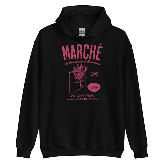 Parc Georges Brassens Paris French Old Book Market Hoodie - The Bean Workshop - book lover gift, bookaholic apparel, French book market, hoodie, Parc Georges Brassens, Paris souvenir, read everyday, Short n' Sweet Collection, vintage book design