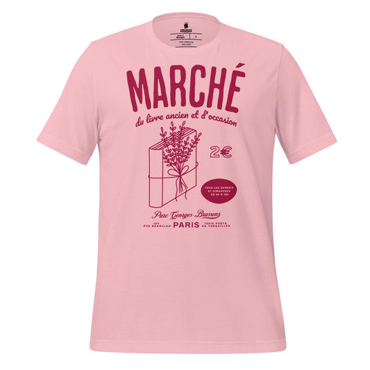 Parc Georges Brassens Paris French Old Book Market T-shirt - The Bean Workshop - book lover gift, bookaholic apparel, French book market, Parc Georges Brassens, Paris souvenir, read everyday, Short n' Sweet Collection, t-shirt, tee, vintage book design