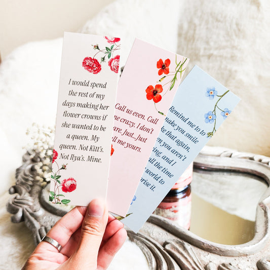 Powerless by Lauren Roberts Bookmarks Set of 3 - The Bean Workshop - bookmark, kai azer, lauren roberts, paedyn gray, powerless