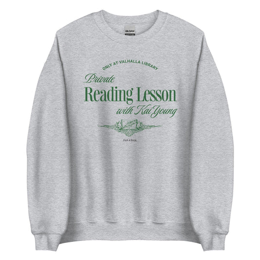 Private Reading Lesson with Kai Young Sweatshirt - The Bean Workshop - ana huang, kai young, king of pride, kings of sin, sweatshirt
