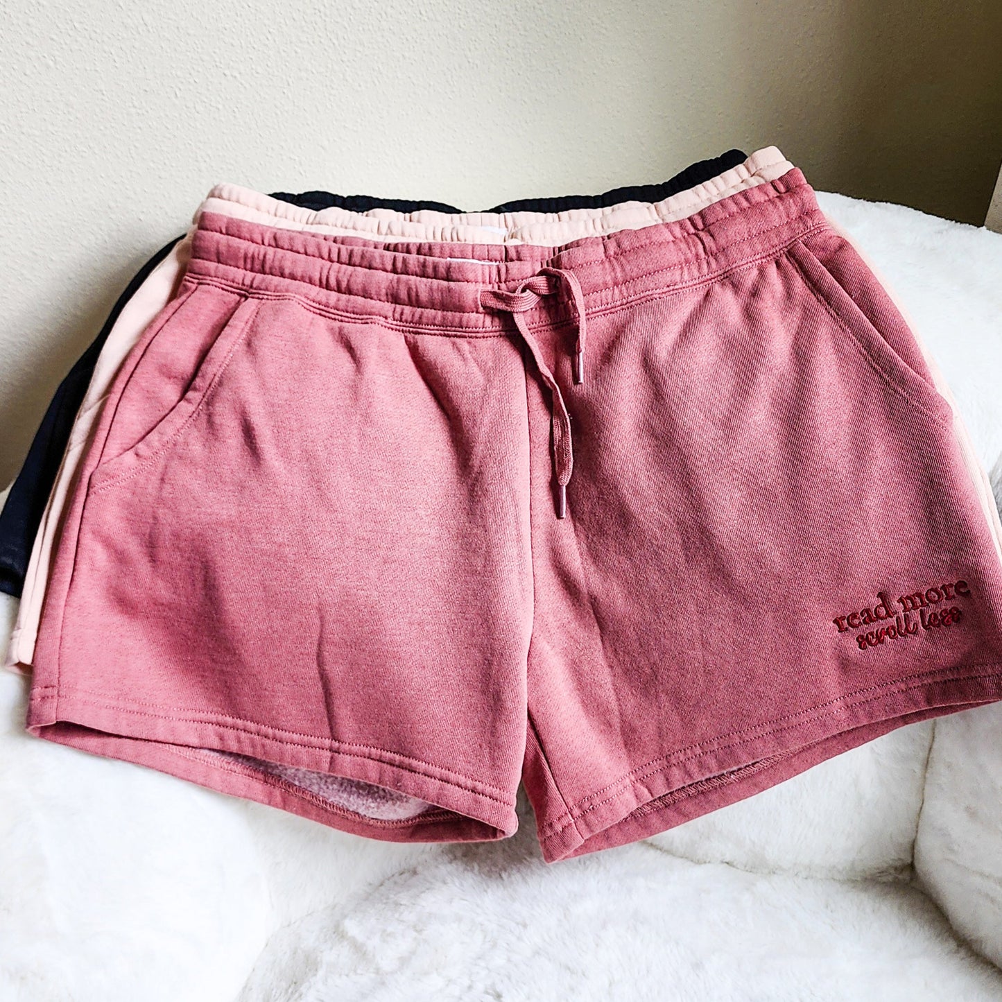 Read More Scroll Less Embroidered Shorts - The Bean Workshop - shorts