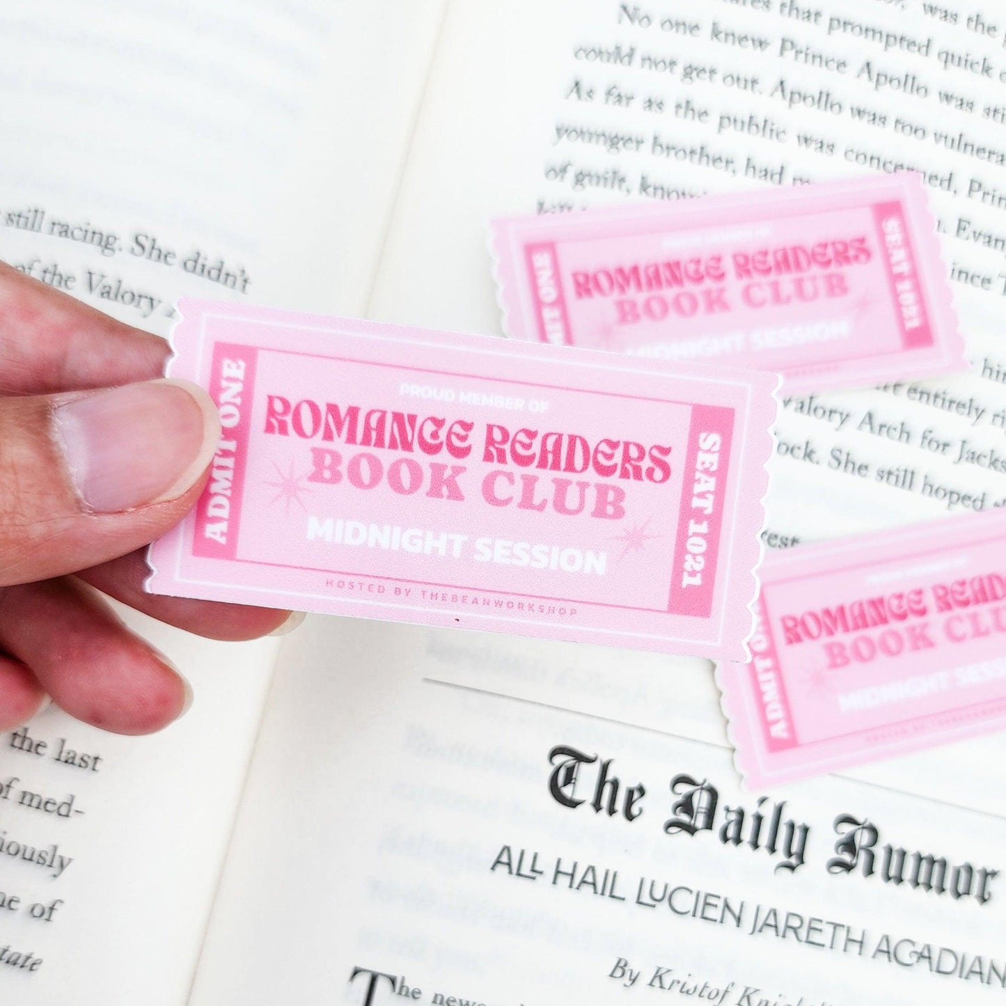 Romance Readers Book Club Ticket Sticker - The Bean Workshop - book trope, sticker