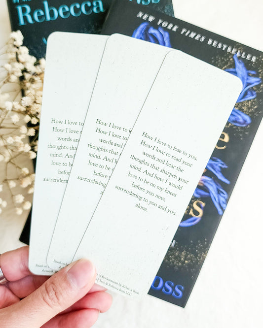 Ruthless Vows Bookmark | Divine Rivals Series by Rebecca Ross - The Bean Workshop - book lover gift, bookish bookmark, bookish gift, bookmark, Divine Rivals, Divine Rivals merch, enemies to lovers, fantasy romance, Iris and Roman, Letters of Enchantment, Rebecca Ross, Rebecca Ross merch, Ruthless Vows
