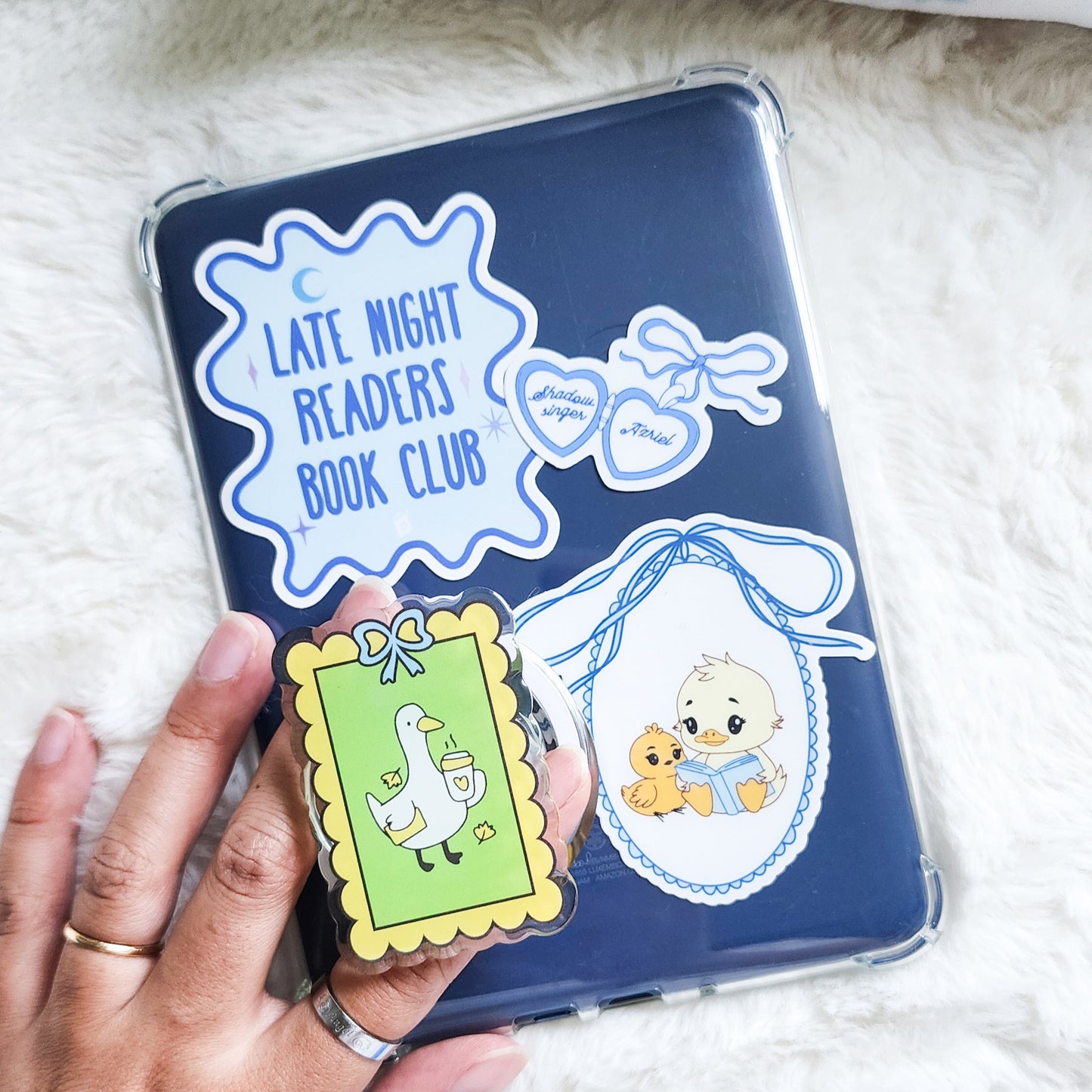 Silly Goose Magnetic Kindle Grip or Phone Holder - The Bean Workshop - Bookish Accessories, kindle grip, reading accessories