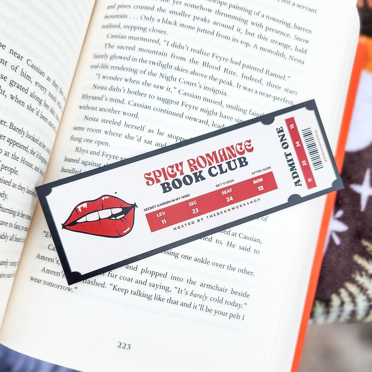 Spicy Romance Book Club Bookmark - The Bean Workshop - book club, bookmark, spicy romance
