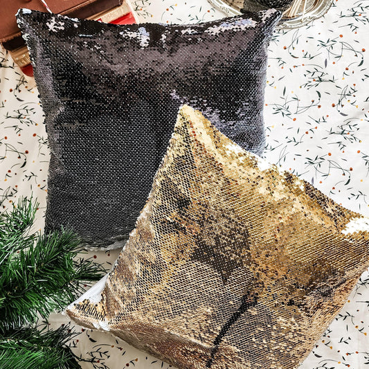 Tairn and Andarna Dragon Scale Sequin Reversible Pillow Case - The Bean Workshop - fourth wing, pillow case, pillows, rebecca yarros