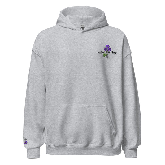 Violent Little Thing Embroidered Hoodie - The Bean Workshop - embroidered, fourth wing, hoodie, rebecca yarros, violet sorrengail
