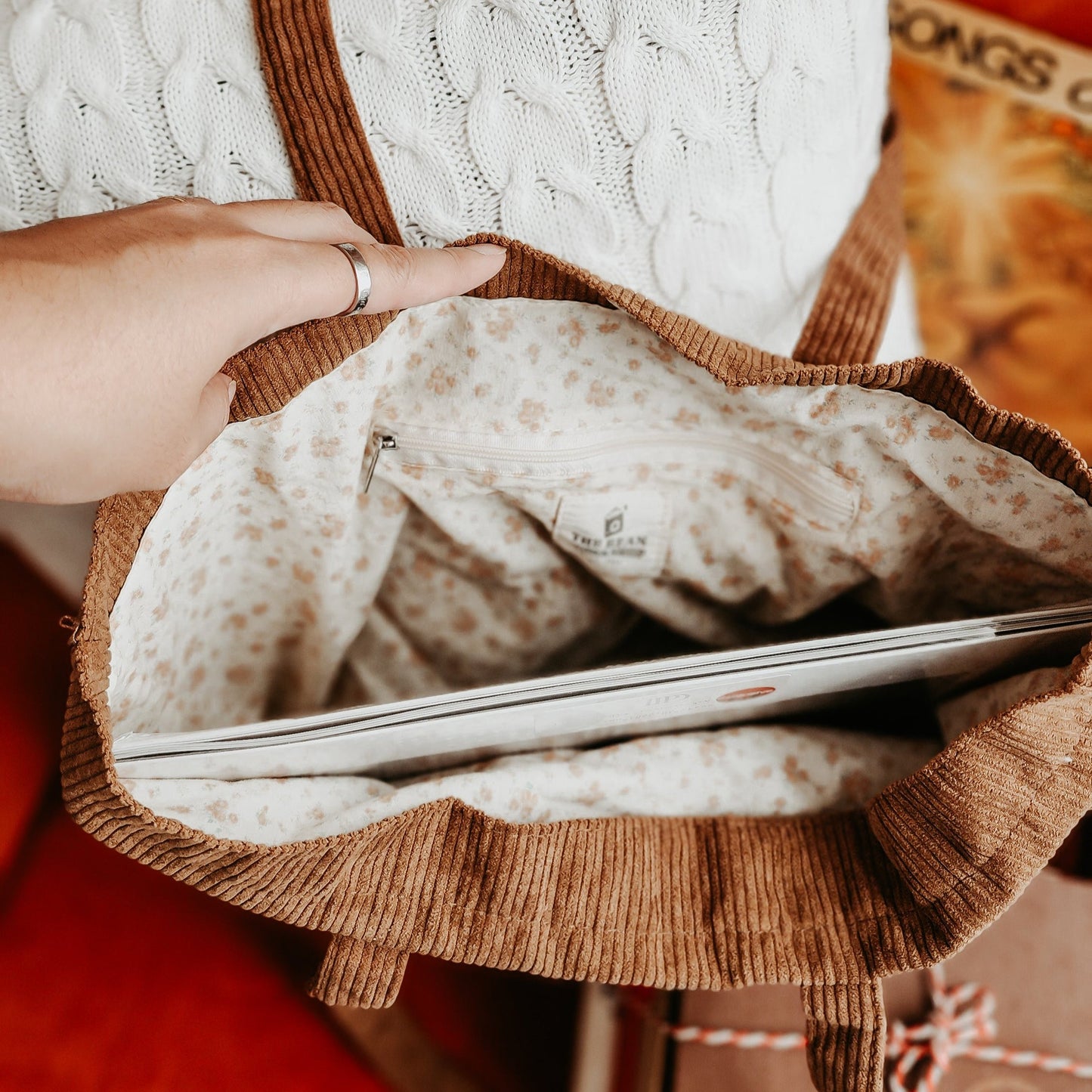 It's A Good Day To Read A Book Embroidered Corduroy Tote Bag