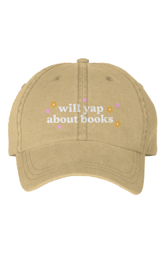 Will Yap About Books Embroidered Pigment Dyed Cap