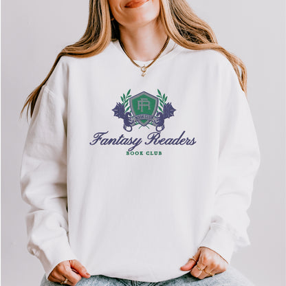Fantasy Readers Book Club Embroidered Fleece Crewneck Sweatshirt