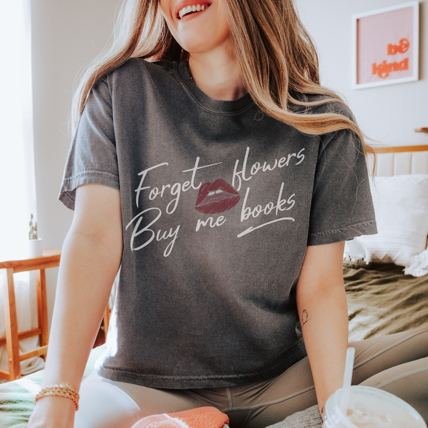 Forget Flowers, Buy Me Books Heavyweight Boxy Tee