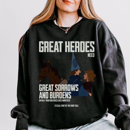Great Heroes Need Great Sorrows and Burdens Schmendrick & Molly Grue Fleece Crewneck Sweatshirt
