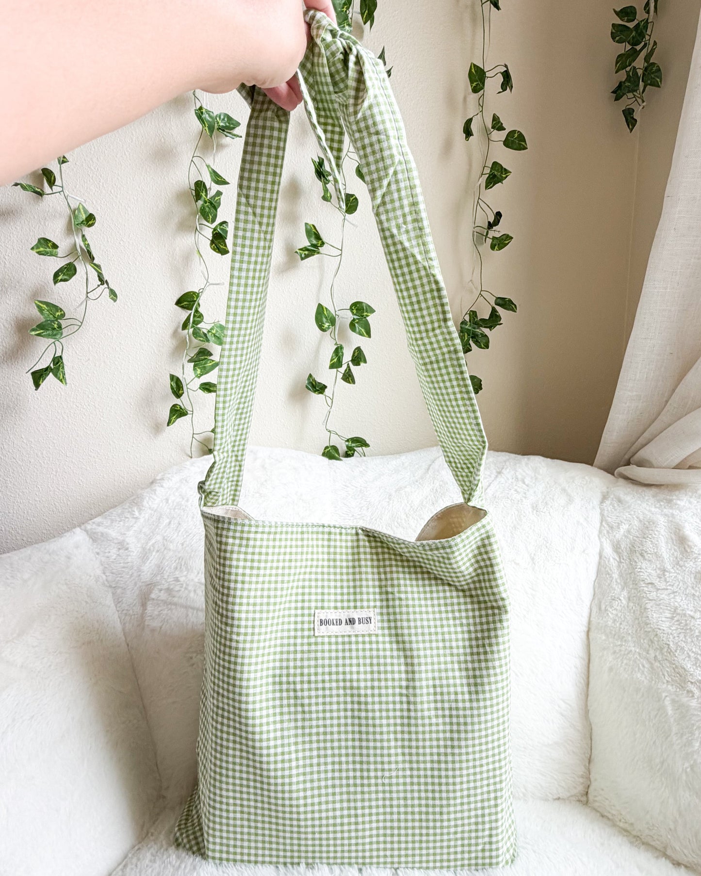 Booked and Busy Book Tote Bag with Adjustable Strap Length