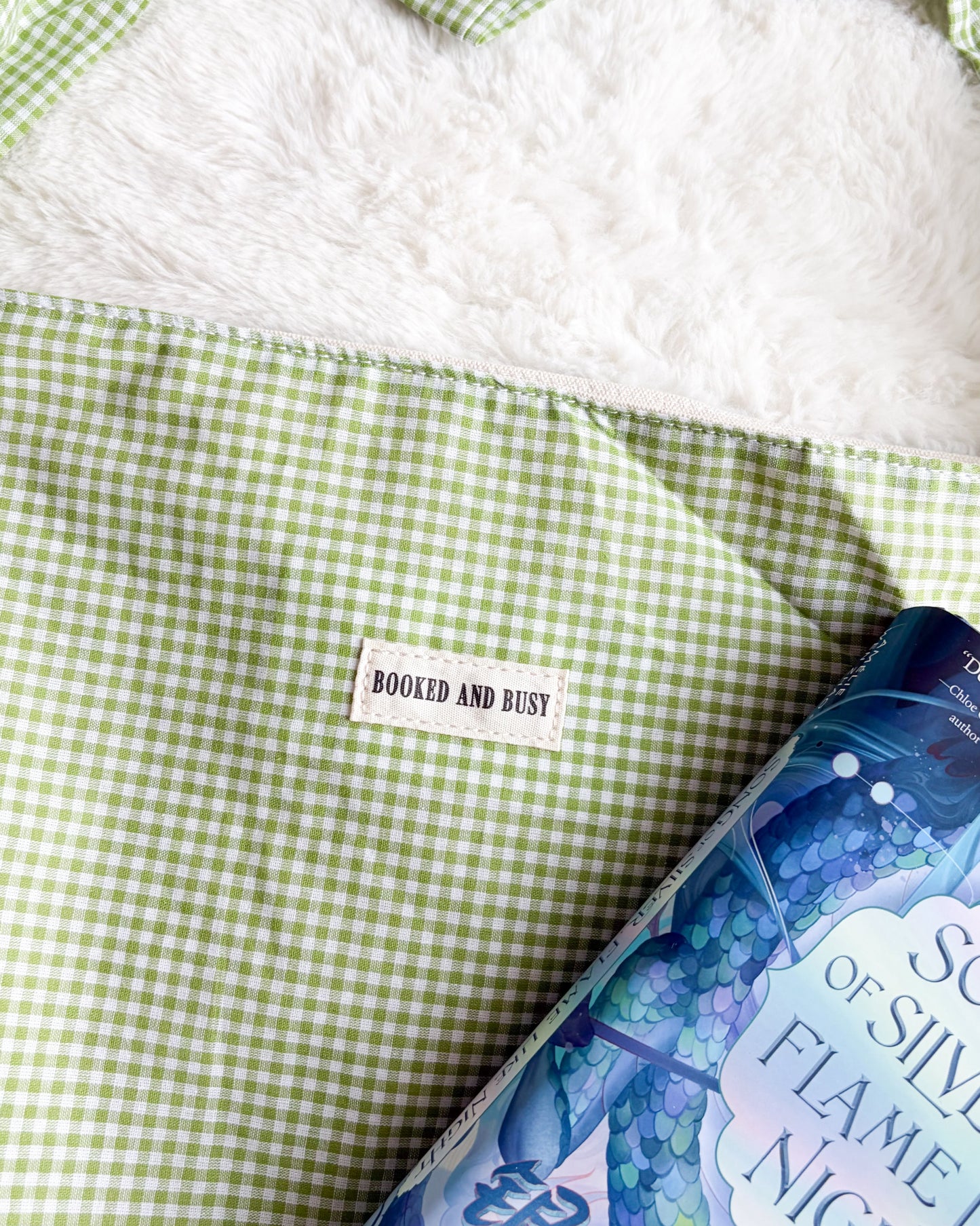 Booked and Busy Book Tote Bag with Adjustable Strap Length