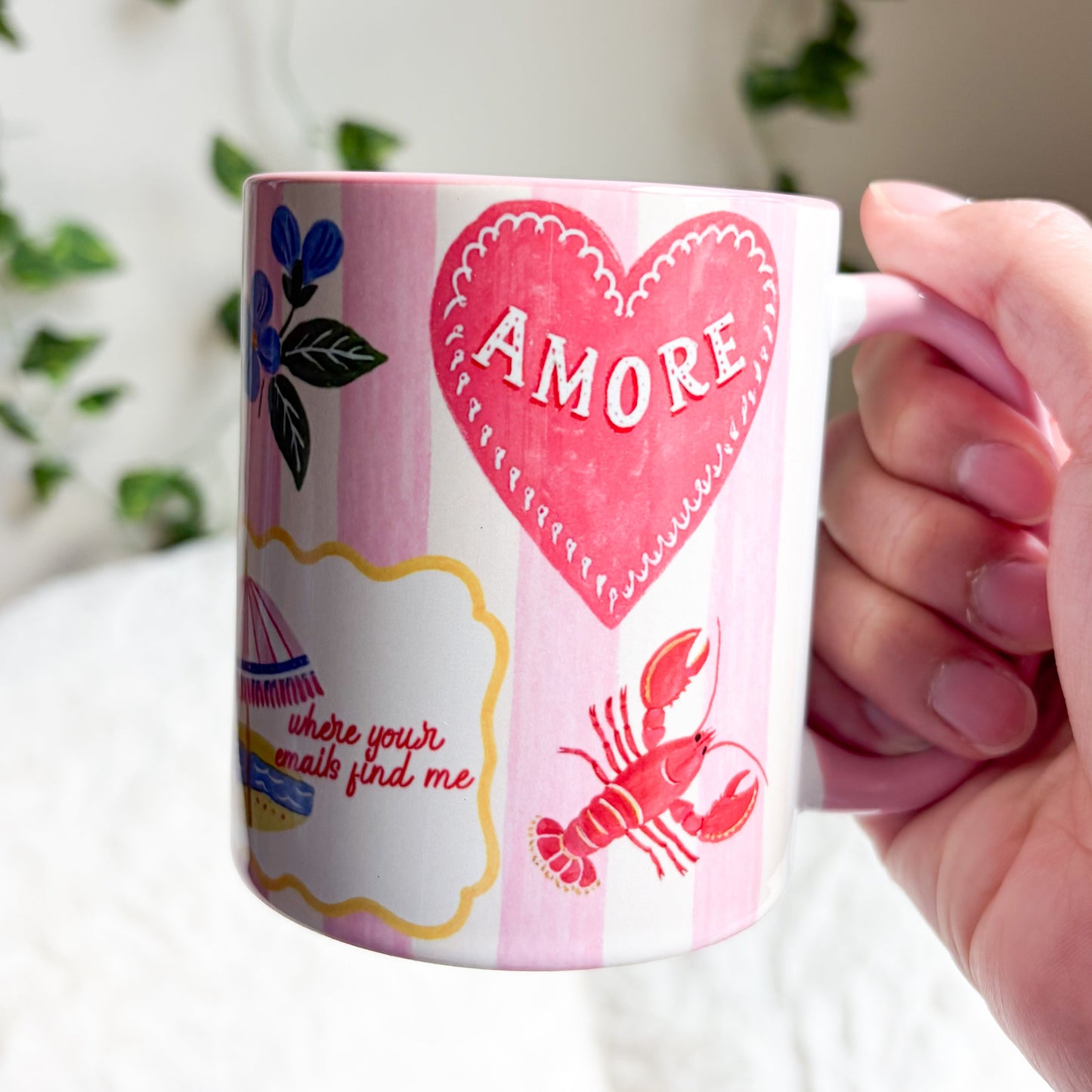Where Your Emails Find Me Pink Ceramic Mug