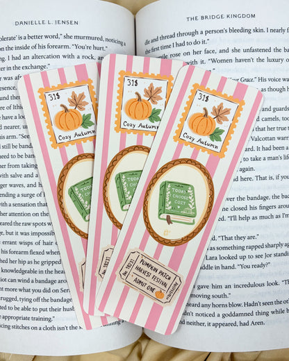 Cozy Autumn Pumpkin Patch Bookmark