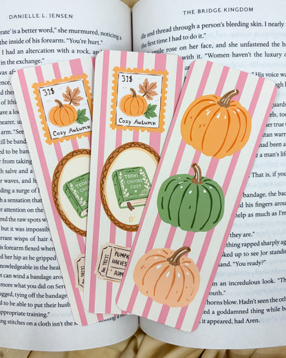 Cozy Autumn Pumpkin Patch Bookmark